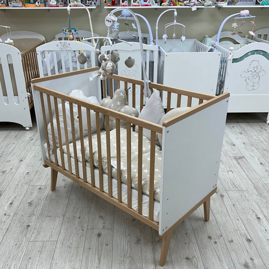 Krevetac za bebe Luka Natur-Belo