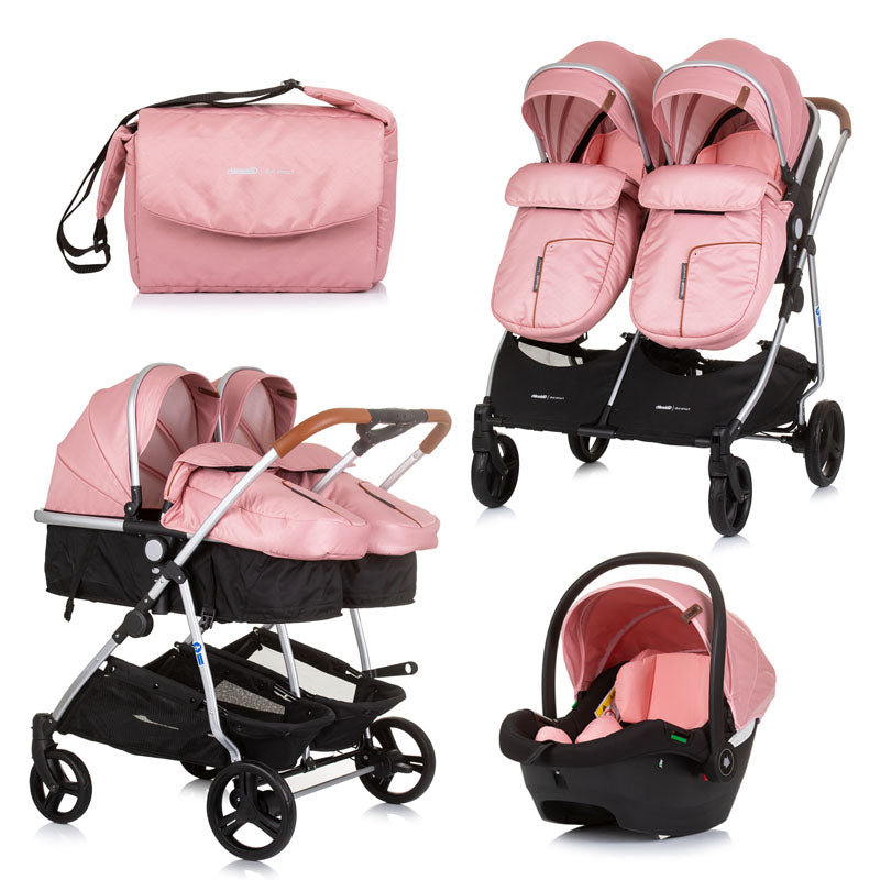 2u1 Chipolino Duo Smart kombinovana kolica - Flamingo (Roze)