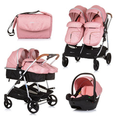 2u1 Chipolino Duo Smart kombinovana kolica - Flamingo (Roze)