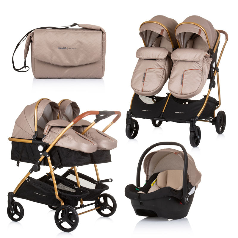 2u1 Chipolino Duo Smart kombinovana kolica - Golden beige (Bež)