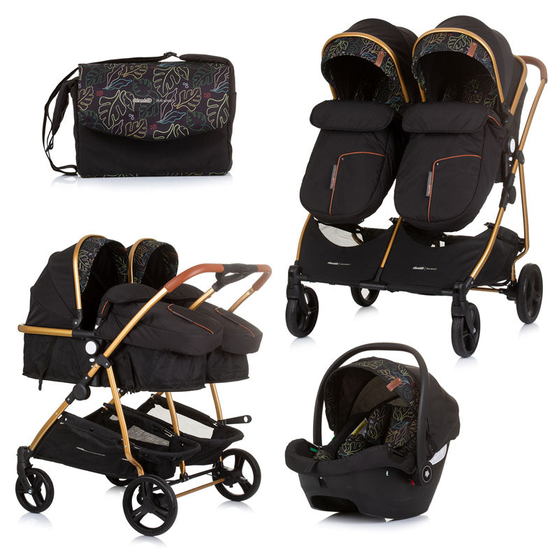 2u1 Chipolino Duo Smart kombinovana kolica - Obsidian leaves (Listovi)