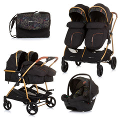 2u1 Chipolino Duo Smart kombinovana kolica - Obsidian leaves (Listovi)