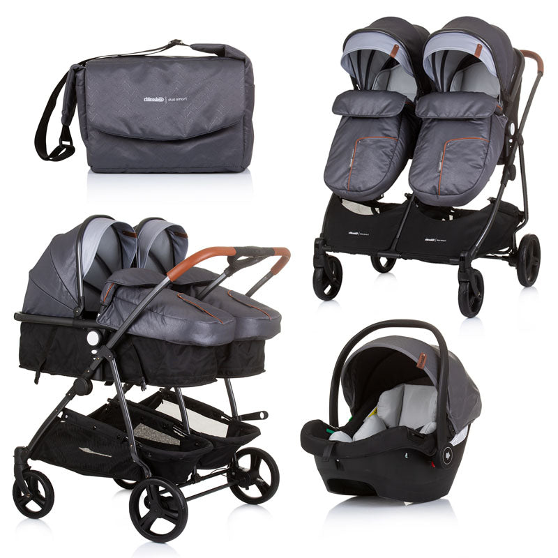 2u1 Chipolino Duo Smart kombinovana kolica - Silver grey (Srebrna)