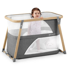 Kinderkraft Sofi 4u1 prenosivi krevetac Grey/Wood