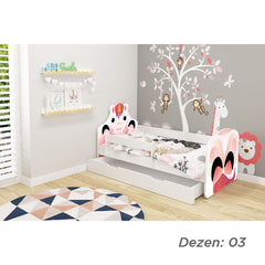 KREVET ZA DECU ANIMALS 140X70 CM SA DODATNOM FIOKOM WHITE ACMA VII 03