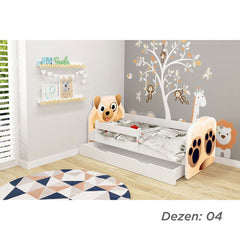 KREVET ZA DECU ANIMALS 140X70 CM SA DODATNOM FIOKOM WHITE ACMA VII 04