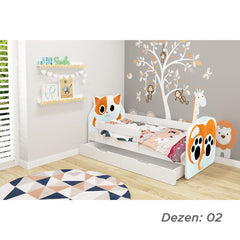 KREVET ZA DECU ANIMALS 160X80 CM SA DODATNOM FIOKOM WHITE ACMA VII 02