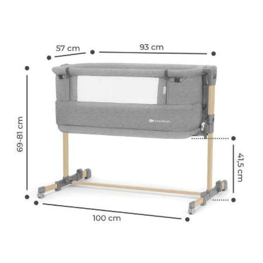 Kinderkraft Neste Grow kolevka Light Grey Full Wood