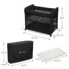 Kinderkraft Moon Dream prenosivi krevetac sa 2 nivoa Black