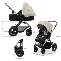 Kinderkraft Moov2 kombinovana kolica 3u1 Grey