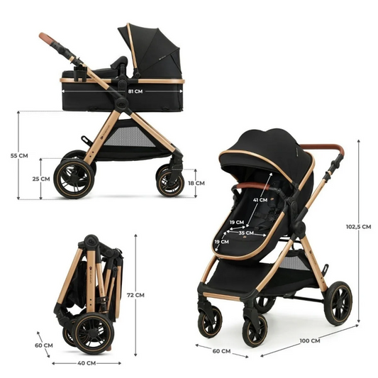 Kinderkraft Esme kombinovana kolica 3u1 Pure Black