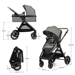 Kinderkraft Esme kombinovana kolica 3u1 Moonlight Grey
