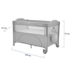 Kikka Boo Milky Way prenosivi krevetac sa 2 nivoa Grey
